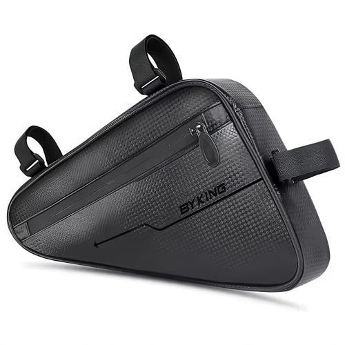 Byking Bike Bag Cycling Waterproof Bike Frame Bags Ebike Battery Bag Strap-On Saddle Pouch Panniers Storage Tube Bicycle Pouch for MTB Road and Hybrid Bikes. Phone Wallet Tool Cycle Storage Sack.