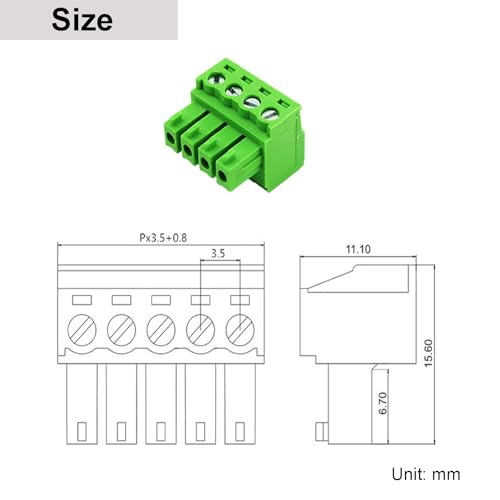 Connecteur bornier à vis PCB 4 pôles évitant les fausses connexions de câbles - 6