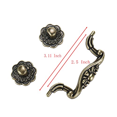 Mcredy Drop Down Bail Pull Handle 3" Mounting Hole Distance Dresser Ring Pull Handles Zinc Alloy Vintage Chic Pulls Pack Of 10 #TOP2