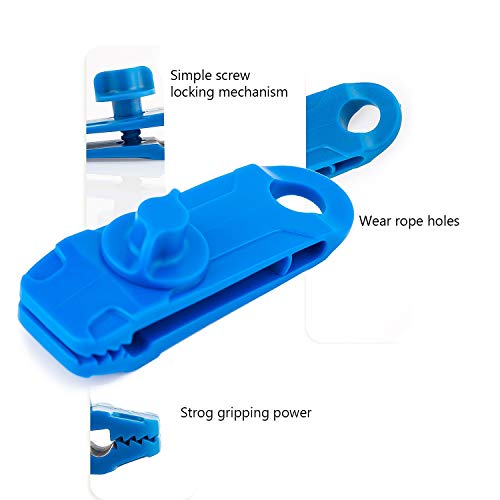 Luter 12 Pcs Tarp Clips Awning Clamp Set Tent Clip Locking Clamp Design For Tents, Couch Cover, Tarp, Boat Cover, Pool Cover, Car Cover (Blue) #TOP2