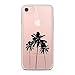 iPhone 6s Case,iPhone 6 Clear Case uCOLOR California Palm Tree Transparent Protective Soft TPU Bumper+Hard PC Back Cover for iPhone 6/6s (4.7") with Slim Tempered Glass Screen Protector