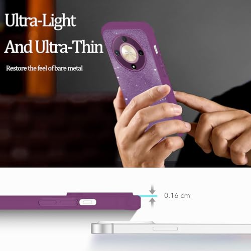 Coque paillettes Honor Magic 6 Lite violette pour illuminer vos soirées et sorties