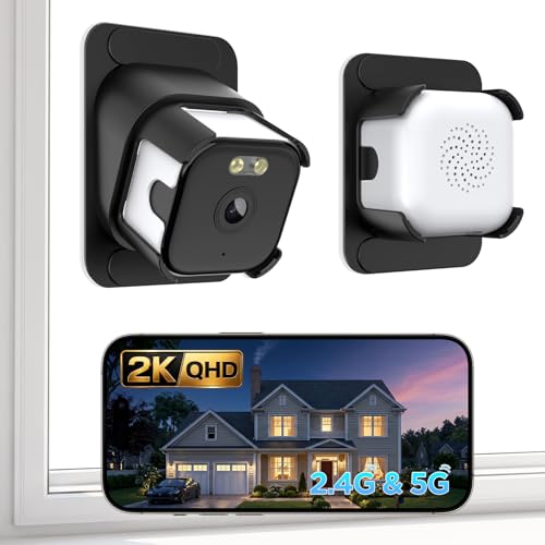 Acebliss 3MP 2K Window Security Camera - 2.4GHz & 5GHz WiFi Window Cameras for Home Security Looking Outside with Bracket AI Color Night Vision Person & Motion Detection Anti-Glare Anti-Reflectio