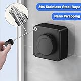 UpChoNice Retractable Clothesline Indoor & Outdoor, 4.8 m Non-Sagging Stainless Steel Laundry Line with Wall Mounted Heavy Duty Design, Space-Saving Drying Rack for Bathroom, Balcony(Square Black) - Image 4