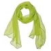 Wrapables Solid Color 100% Silk Long Scarf, Apple Green