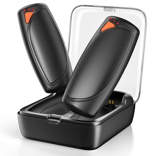 Lepwings Calentador de Manos Recargable 2 Piezas con Estuche Carga, 14000 mAh Calienta Manos de Bolsillo, Calentador Manos Electrico USB, Temperatura de Nivel 3, Regalos Invierno para Exterior - Negro