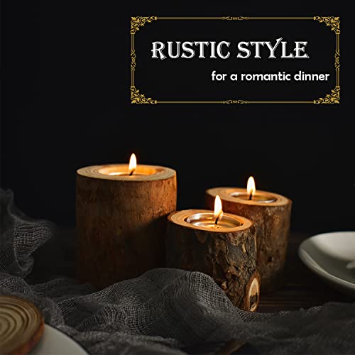 Hagao Tea Light Candle Holders, Personalized Wooden Votive Tealight Holder For Wedding Party Birthday Holiday Set Of 3 (1",1.6",2.7") #TOP1