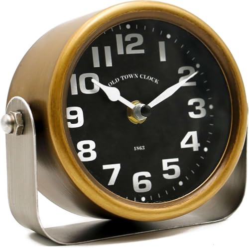 YOUKI Vintage Standuhr klein Tischuhren kaminuhr,Standuhren Analog Kaminuhren,Tischuhr Retro, Batteriebetrieben Leiser Betrieb Ohne TickenSchlafzimmer und Wohnzimmer