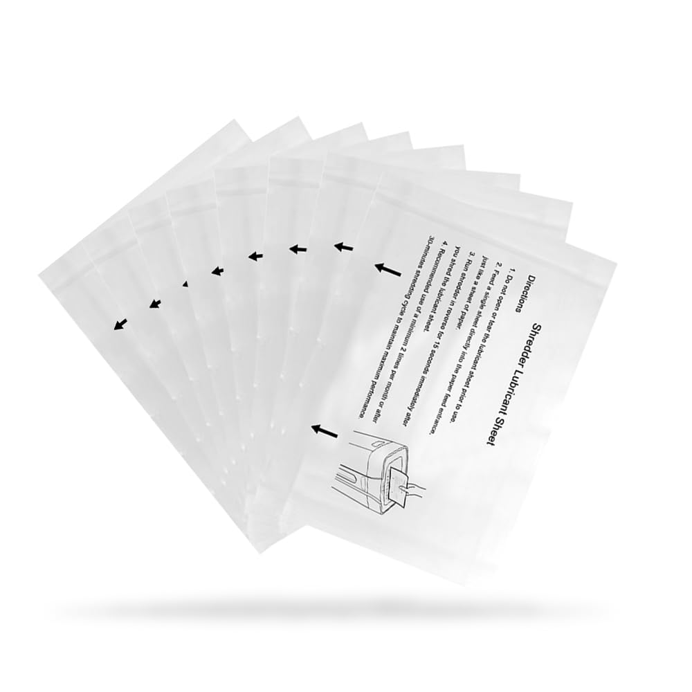 24PACK Paper Shredder Lubricant Sheets Shredder Oil Sheet for Shredder Blades