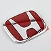 3PCS JC RACING RED Chrome H Front Rear Steering Emblem Badge for Accord Sedan 2008-2017