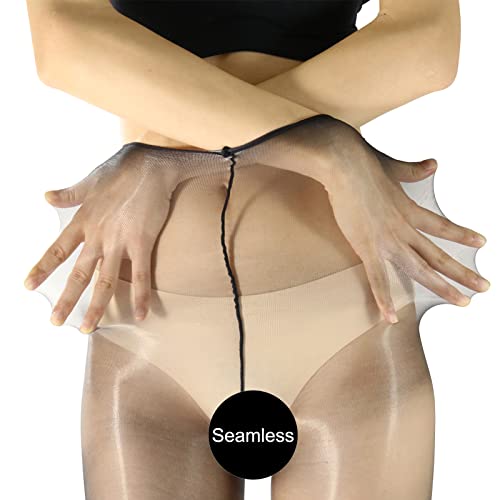 Image of HTRUIYA Women's Oily Pantyhose 0D Ultra-thin Shiny Sheer Tight Gloss Seamless no Side Stockings
