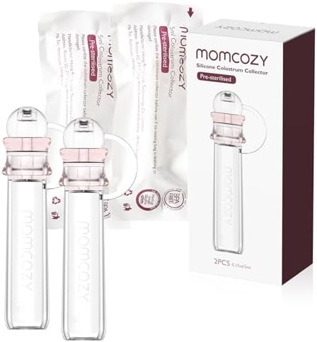 Momcozy Colostrum Collector Reusable Breast Milk Collector, Portable Colostrum Container Can be Feeding Baby, Multi-Use Collector BPA Free, 5ml-2pcs