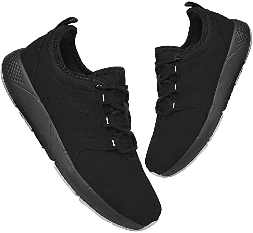 Waterproof Sneakers for Women Footwear Running Work Shoe Non Slip Lightweight Tennis Golf Bowling Causal Flats Walking Rain Outdoor Restaurant Zapatos de Mujer Black