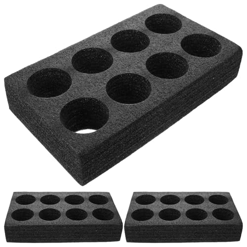 POPETPOP Porte-gobelet en Coton Mousse de Polyéthylène 3 Pièces, Plateau à Emporter 8 Tasses Noir, Protection les Fuites pour Café et Restaurant Réutilisable