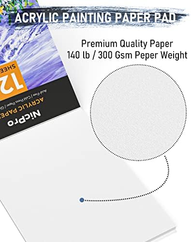 Nicpro Kid Paint Set,33 PCS Painting Supplies Kit Non Toxic,12 Colors Acrylic Paint with foldable Table Easel, 6 Canvas Panels, 10 Brushes, Paper Pad, Spong, Color Wheel, Palette for Toddlers Beginner 6 415AW4dg BL. AC