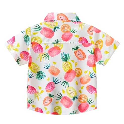 Toddler Boys Hawaiian Button Down Dress Shirt Short Sleeve Tees Kids Tropical Printed Hawaiian Beach Vacation Shirts2