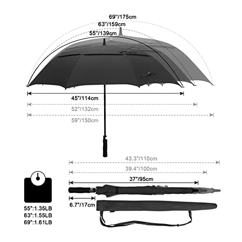 G4Free 54/62/68 cala automatyczny parasol golfowy bardzo duży oversize Parasol duży XXL podwójny baldachim wentylowany wiatroszczelny wodoodporny kij parasole