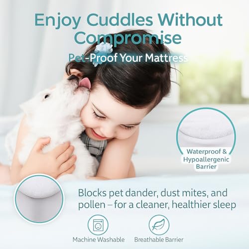 Dudu N Girlie Cot Mattress Protector Waterproof 120 x 60 -Toddler Bed Mattress Protector- Mattress Cover for Baby Breathable and Non Noisy Anti Bacterial and Fully Fitted. White - Image 5