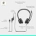 Logitech H390 Wired Headset for PC/Laptop, Stereo Headphones with Noise Cancelling Microphone, USB-A, in-Line Controls, Works with Chromebook - Black