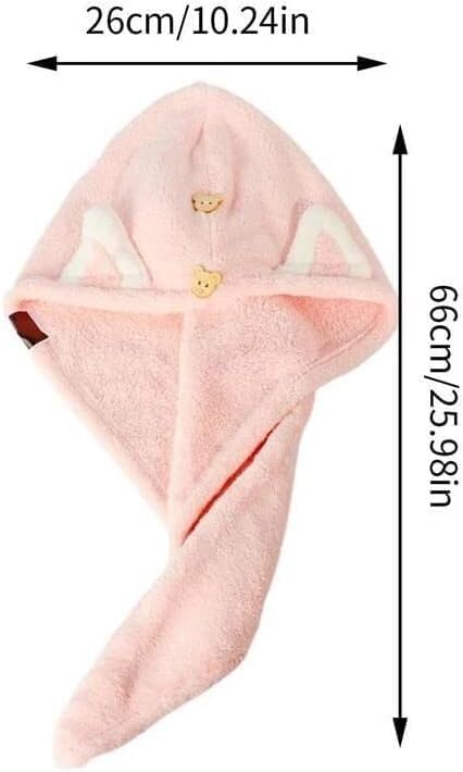 Hair Drying Hat,Hair Drying Towels,Hair TowelHair Towel Wrap Rapid Hair Drying Towel with Button Dry Hat Hair Towel Wrap Bathing Wrapped Cap Women