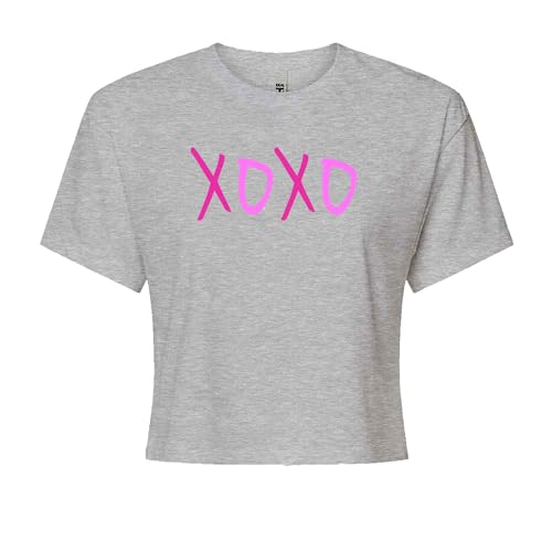 The Pxv XO Hugs and Kisses Pink Print Womens Cropped