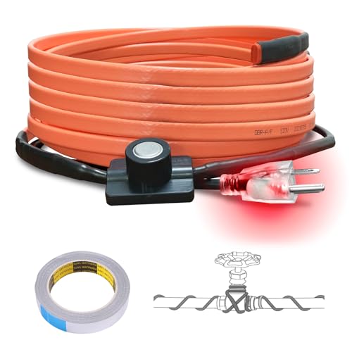 Cupohus 18FT Heat Tape for Water Pipes with Thermostat for Freeze Protection