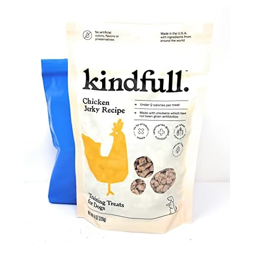 Kindfull Chicken Jerky Recipe Dog Training Treats, 8oz (Pack of 2) and Tesadorz Resealable Bags