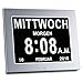 Produktbild 8" Metall Digital Wecker,Digitaler Kalender Tag Uhr Für Demenz sehschwachen Gelesen Werden,Kinder, Senioren, Sehschwache und Alzheimer Patienten-Großer Schrift Elektronischer Kalender Tag Uhr
