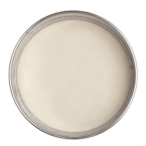 Setaccio per farina in acciaio inox, setaccio a maglia fine per cottura, filtro rotondo da cucina, filtro per olio e zucchero, con manico lungo, per uso domestico