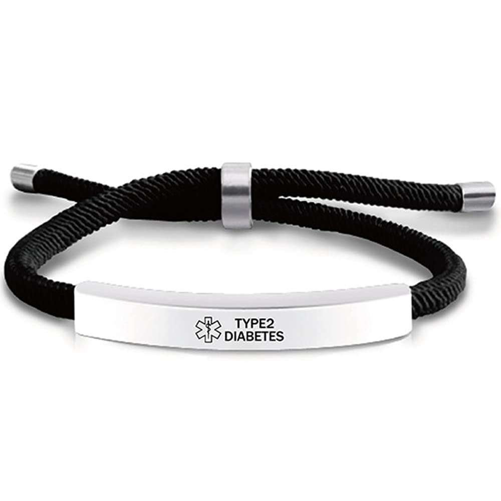 Stainless Steel Medical Condition Awareness SOS Alert Adjustable Bracelet