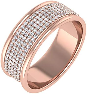 0.30 Carat Round Diamond Wedding Band Ring in 10K Rose Gold (Ring Size 9) (I1-I2 Clarity)