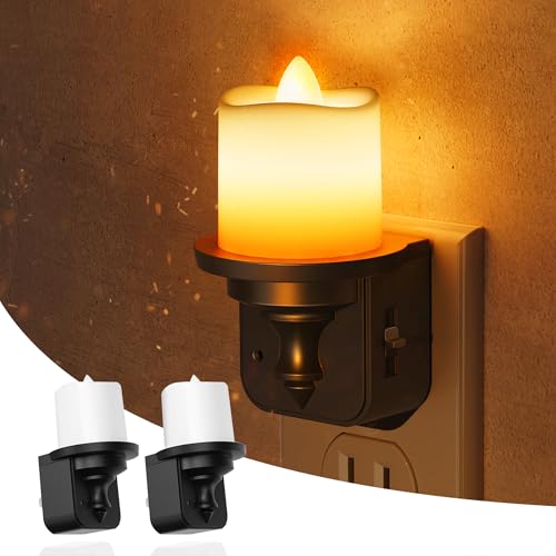 L LOHAS LED Candle Night Light, Amber Night Lights Plug into Wall