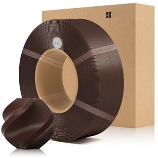 バンブーPETGベーシックリフィルフィラメント 1.75mm 1kg (2.2ポンド) RFID付き Bambu Lab A1/X1/P1シリーズ 3Dプリンター用 強力な靭性 屋外用 3Dプリントフィラメント スプールなし +/- 0.03mm (ダークブラウン 30800)