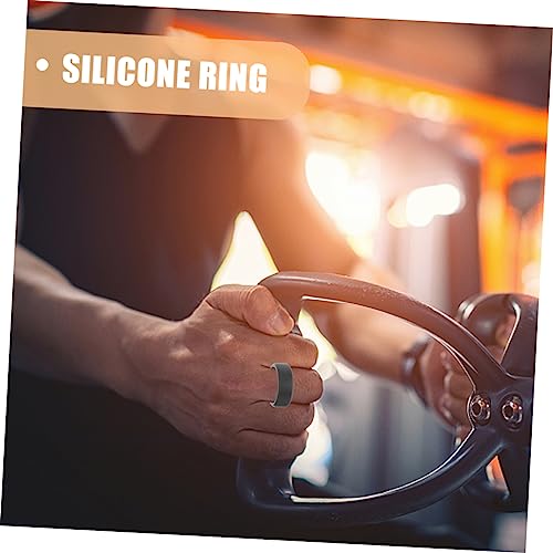 10 anillos de silicona para hombre ajustables fitness miniatura 3