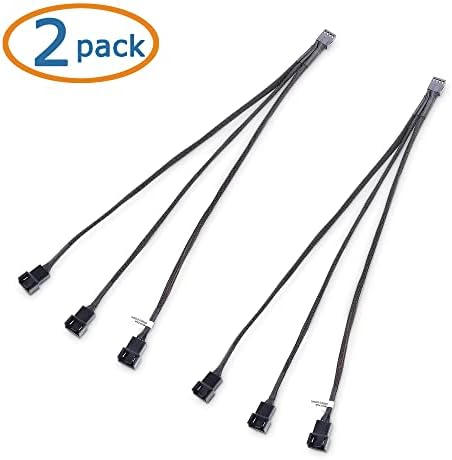 Cable Matters 2 Pack 4 Pin PWM Splitter Cable 30cm, 3 Computer Fan Splitter Cable, PC Fan Splitter Cable, 3 Fan Splitter Cable