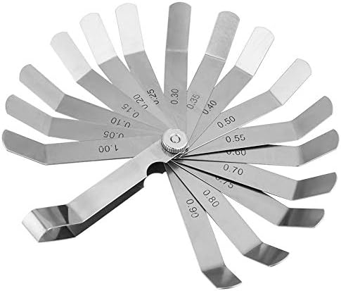 Acogedor Feeler Gauges Set,Offset Feeler Gauge with 26 Leaf Stainless Steel Durable and Rust-Resistant Small Size/high Precision 0.05-1.00mm