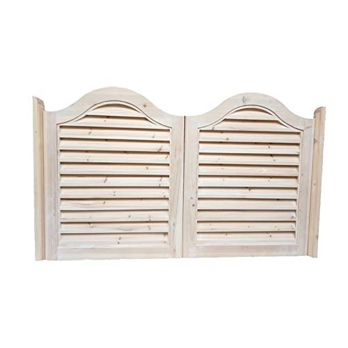 BOCbco Swinging Doors Cafe Doors Solid Wood Half Door Cowboy Door Bar Cut Off Fence Gate Make Old Doors Customizable Single Leaf Double Door/B/95 * 90Cm