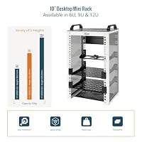 Tecmojo 10-Zoll 9HE 200mm Tief Desktop Mini Rack, Netzwerk-Schrank, mit SBC-Einschub, Micro-HDMI-zu-HDMI-Adapterplatine, Blindabdeckung, für 10"-AV-, NAS- und Servergeräte, Weiß – Ansicht 7