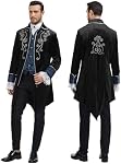Men Medieval Steampunk Tailcoat Jacket Gothic Victorian Frock Coat Uniform Halloween Party Cosplay Costumes