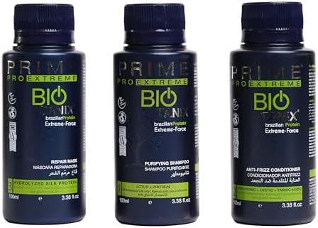 PRIME PRO EXTREME BIO TANIX Brazilian Protein Extreme Force Mini Kit Combo Pack Shampoo, Conditioner & Mask Set For Men/Women