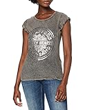 sgt pepper cover high resolution  The Beatles Damen SGT Pepper Drum Acid Wash Kurzarm Shirt, Grau (Charcoal), (Herstellergröße: X-Small)