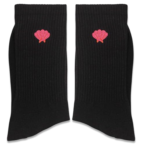 ZYQFN Shell Embroidered Socks, for Shell Lovers (148)