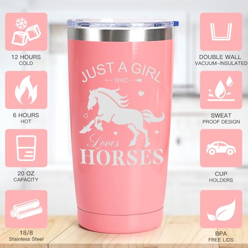 Horse Gifts for Girls 6-12 10-12, Horse Stuff Accessories Gift for Horses Lovers Women Girl, Just a Girl Who Loves Horses, Equestrian Gift