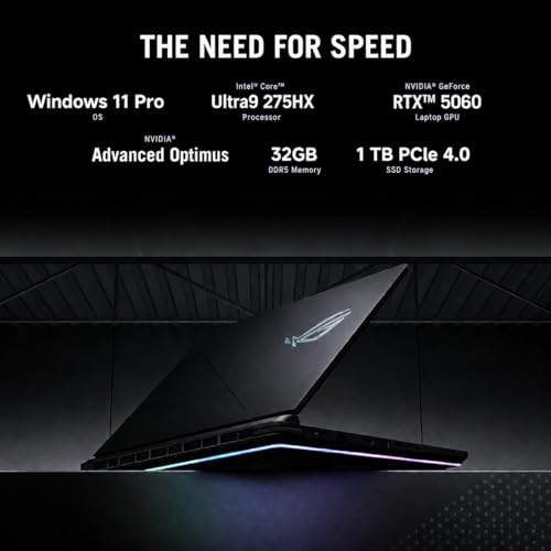 Image of ASUS ROG Strix G18 Gaming Laptop, Intel Core Ultra 9 275HX (Up to 5.4GHz), NVIDIA RTX 5060 8GB GDDR7, 18 inch 2.5K 240Hz 3ms Display, 64 GB DDR5 5600MHz RAM, 4 TB SSD, RGB Backlit KB, Thunderbolt 4