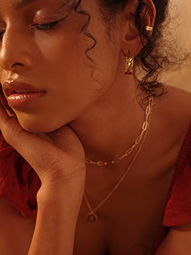 Fettero Women's Ear Cuff Earring Gold Non-Pierced Ear Cartilage Clip On Wrap Hoop 14K Gold Filled Tiny Cubic Zirconia Simple Minimalist Delicate Handmade Hypoallergenic Jewelry Gift #TOP2