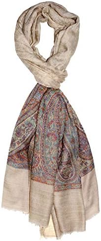 LORENZO CANA Pashmina In Seta 100% – Sciarpa Donna Jacquard Motivo Cachemire Tono Su Tono 70x190 Cm