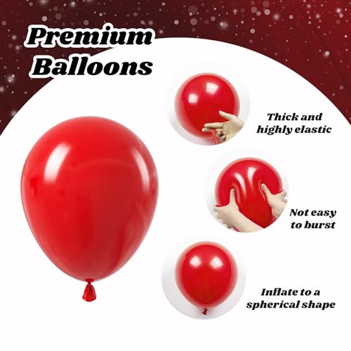 Image of 12inch Red and Black Balloons with Red Black White Silver Balloons | Graduation, Birthday Party Decorations