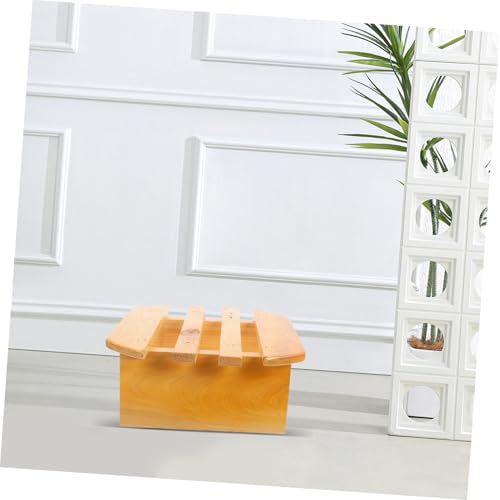 Banco para pies de madera minimalista para spa y ducha miniatura 6