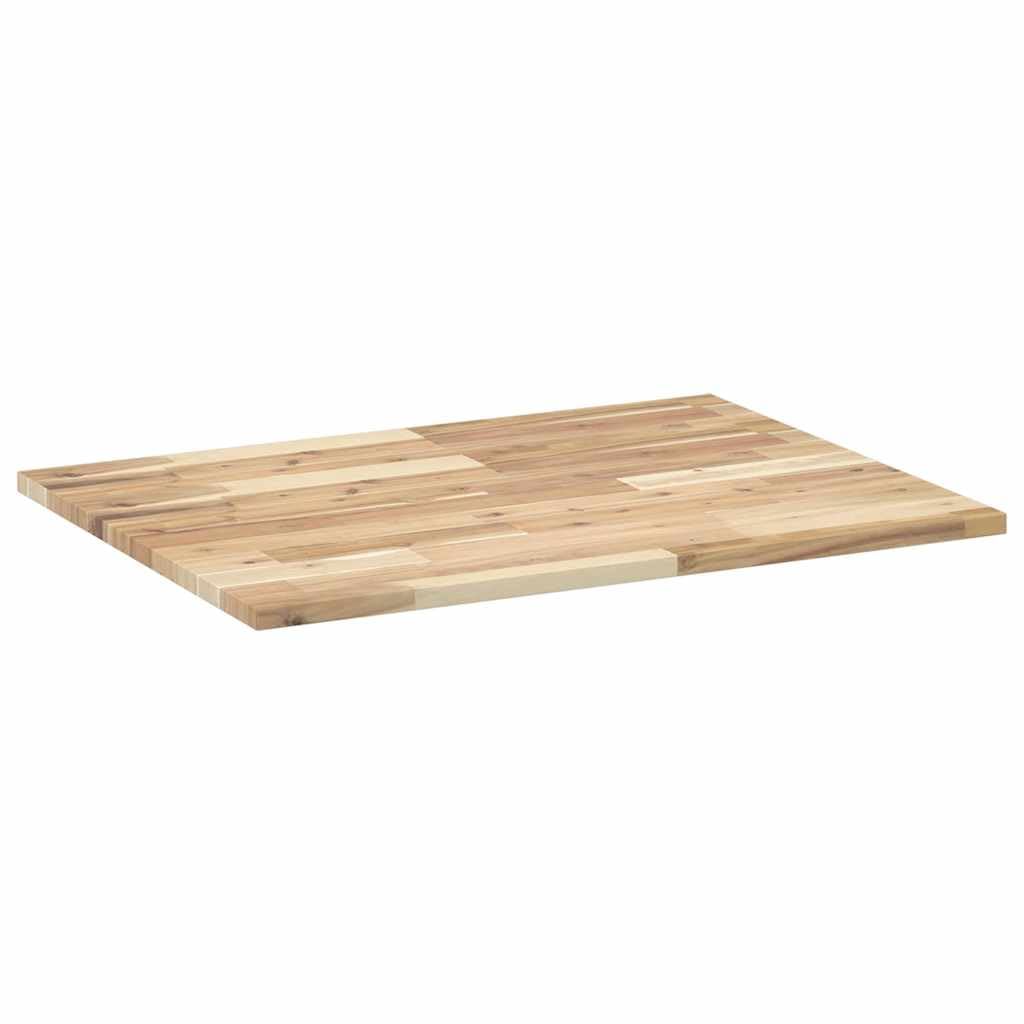 Unbehandelte Akazienholz Tischplatte 80x60 cm rechteckig für Büro, Homeoffice, Gaming, vielseitig einsetzbar, robust, pflegeleicht, ideal als Schreibtischzubehör