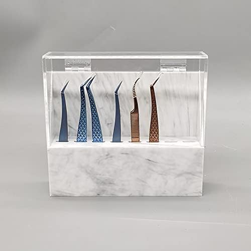 Miniatura 6 de Estante para pinzas, soporte de pinzas a prueba de polvo, soporte de exhibición de pinzas acrílicas de 8 agujeros, estante de almacenamiento, caja